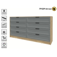 Kомод Тренд КТ-К197 (Дуб золотой ЛДСП/ Серый ЛМДФ) Ш1965 В1020 Г451